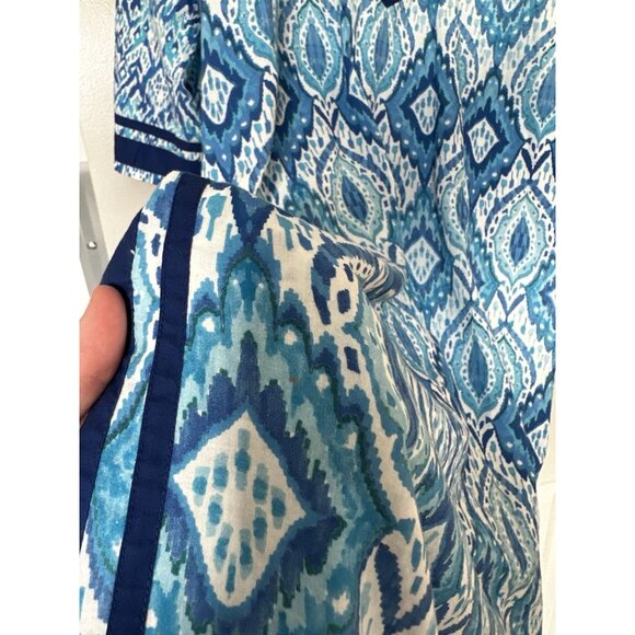 Nicoblu Nicobar Tunic in Deep Sea Blue Ikat Size 1X Petite - Picture 5 of 10